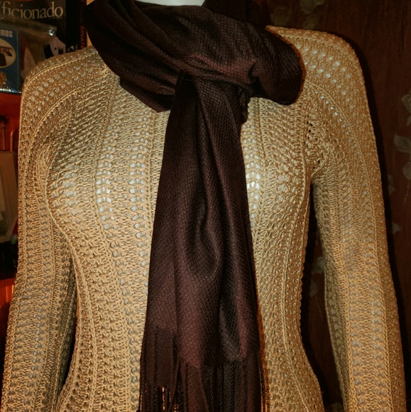 🤎 Elegant Rich Brown Shawl Blanket Scarf Wrap 🤎 - Picture 3 of 7